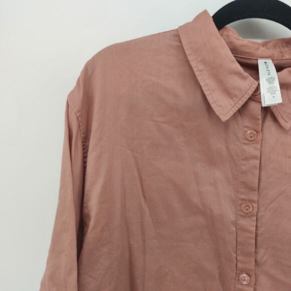 Athleta Mauve Pink Blouse Button Up Size Medium - Picture 5 of 12